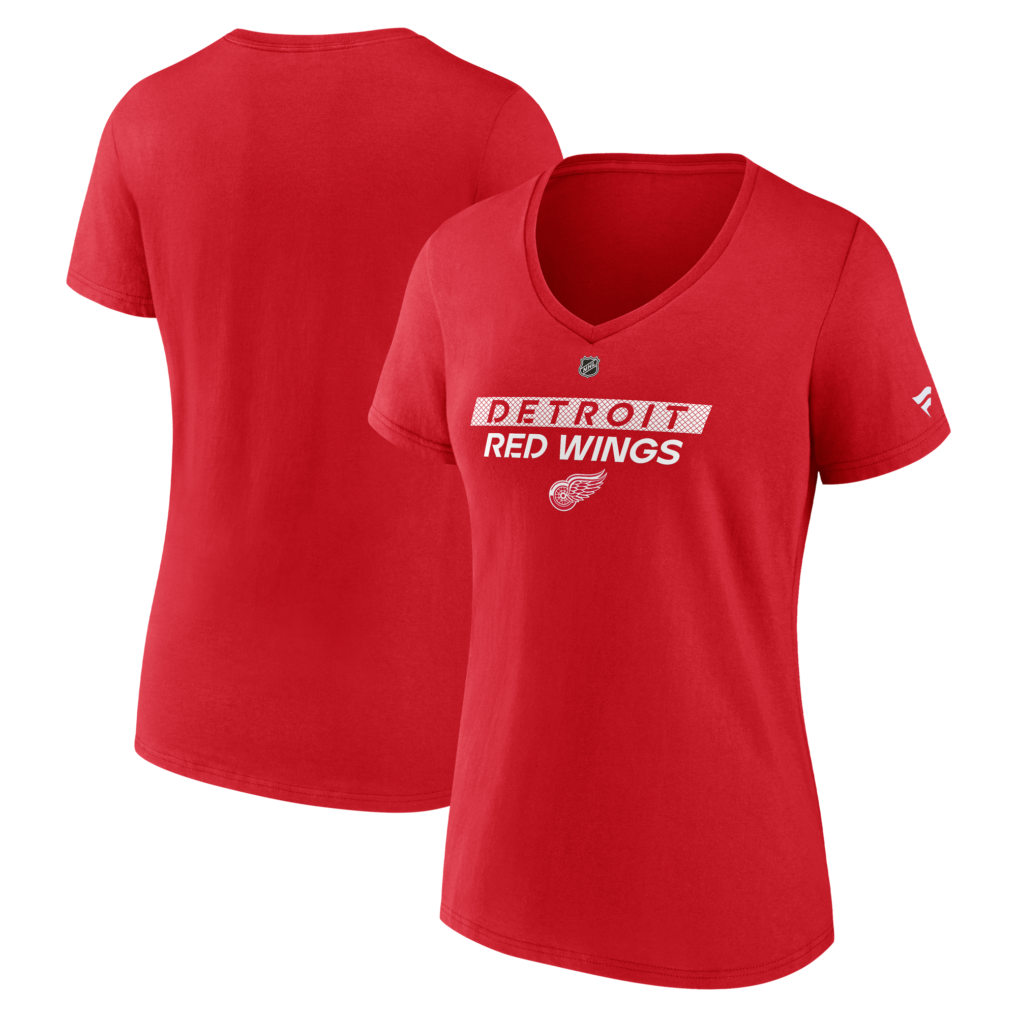 Women's Fanatics Red Detroit Red Wings Authentic Pro Core Primary V-Neck T-Shirt
